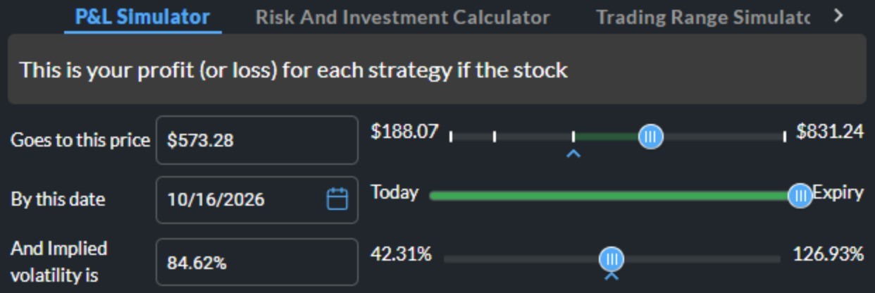 Options Launchpad P and L Simulator