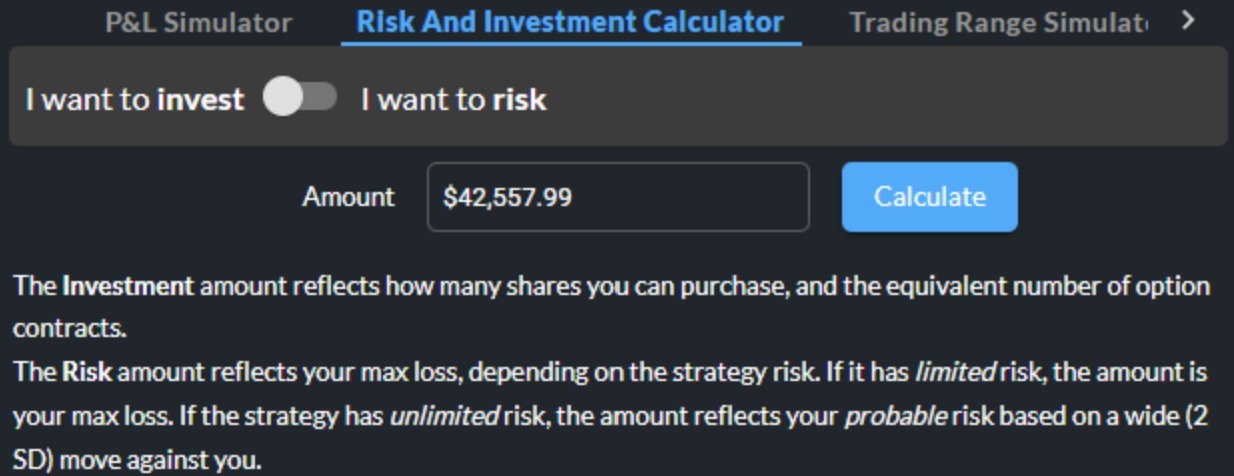 Options Launchpad Risk and Investment Calculator